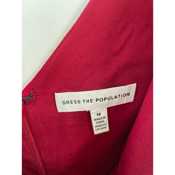 NEW Dress The Population Anita Low Back Sheath Dress Garnet M Red - Picture 10 of 12